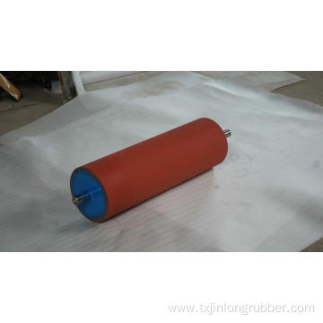 Coiling machine rubber roller